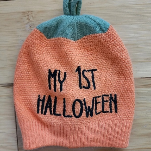2 Piece My 1st Halloween Photo Op Knit Hat & Wrap Set Newborn October Baby - Picture 2 of 6